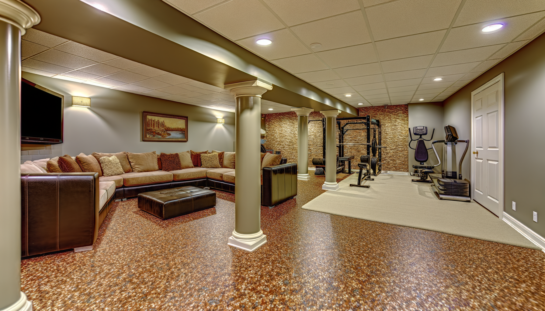 Professional basement floor epoxy coating