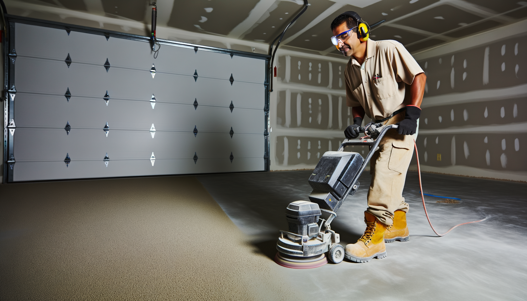 Diamond grinding concrete floor surface for epoxy preparation